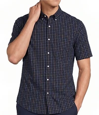 Gold Label Roundtree & Yorke Slim Fit Non-Iron Short Sleeve Medium Plaid Sport Shirt