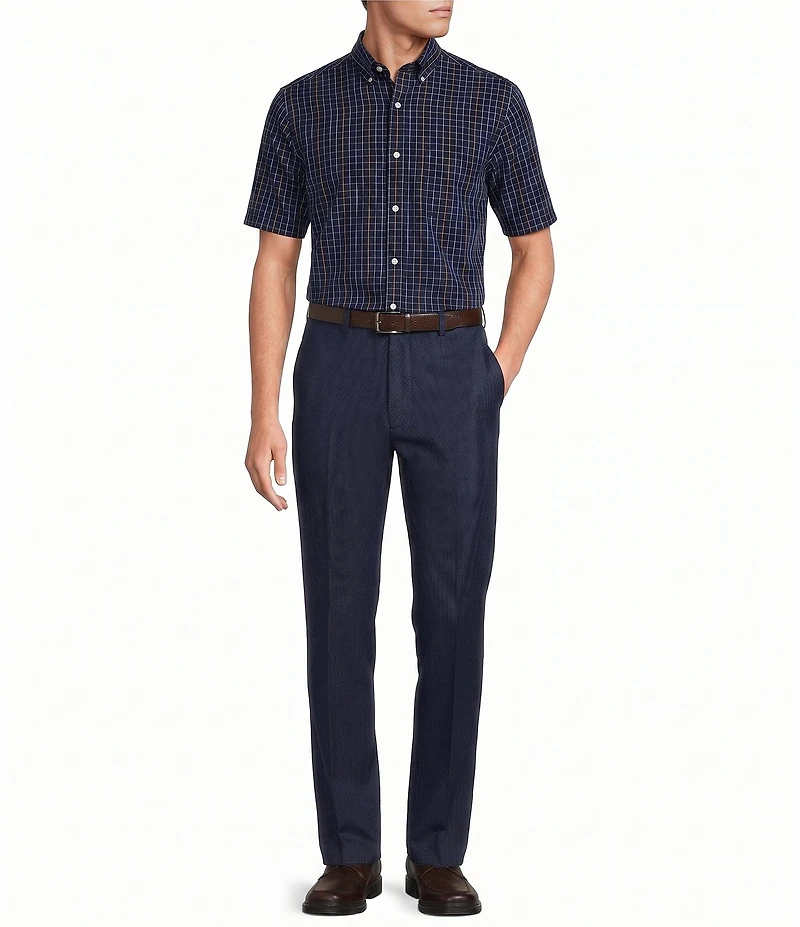 Gold Label Roundtree & Yorke Slim Fit Non-Iron Short Sleeve Medium Plaid Sport Shirt