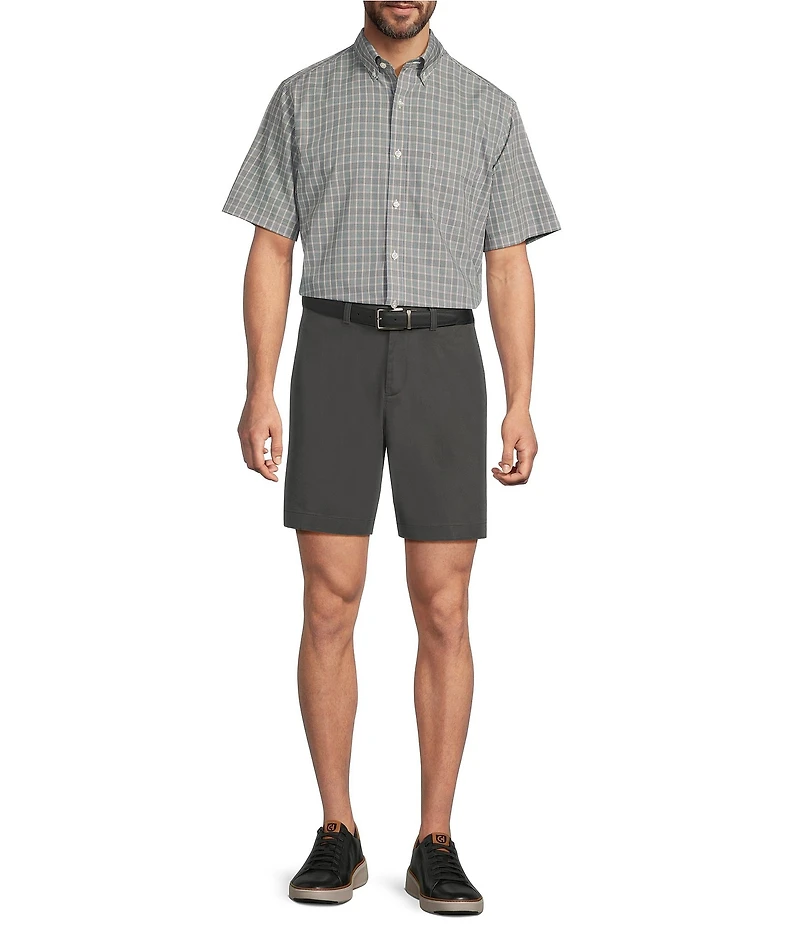 Gold Label Roundtree & Yorke Slim Fit Non-Iron Short Sleeve Plaid Sport Shirt