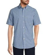 Gold Label Roundtree & Yorke Slim Fit Non-Iron Short Sleeve Small Plaid Pattern Sport Shirt