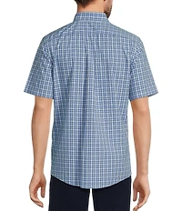 Gold Label Roundtree & Yorke Slim Fit Non-Iron Short Sleeve Small Plaid Pattern Sport Shirt