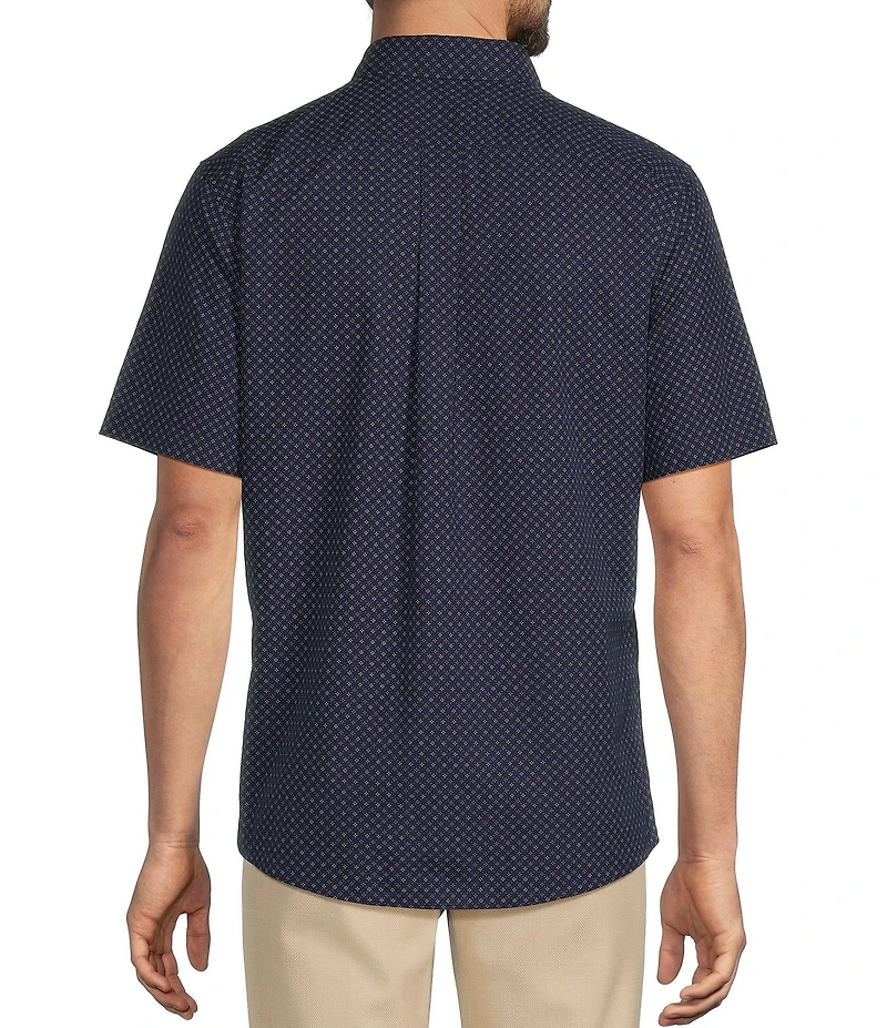 Gold Label Roundtree & Yorke Slim Fit Short Sleeve Geometric Sport Shirt