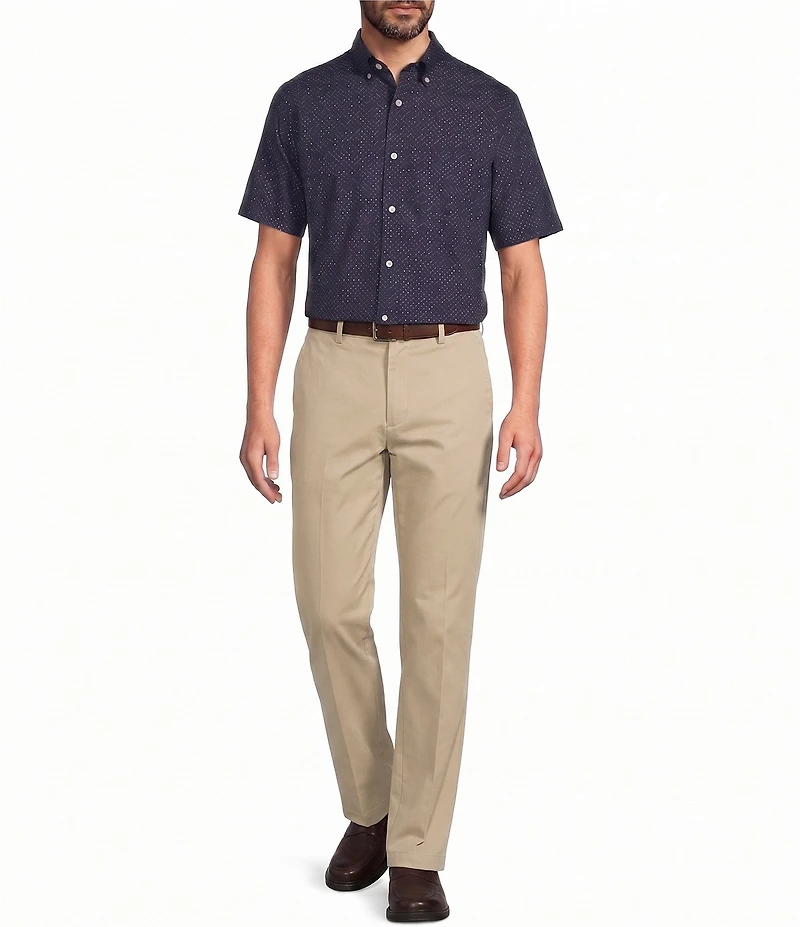 Gold Label Roundtree & Yorke Slim Fit Short Sleeve Geometric Sport Shirt