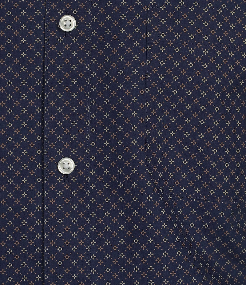 Gold Label Roundtree & Yorke Slim Fit Short Sleeve Geometric Sport Shirt