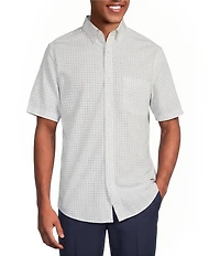 Gold Label Roundtree & Yorke Slim Fit Short Sleeve Geometric Sport Shirt