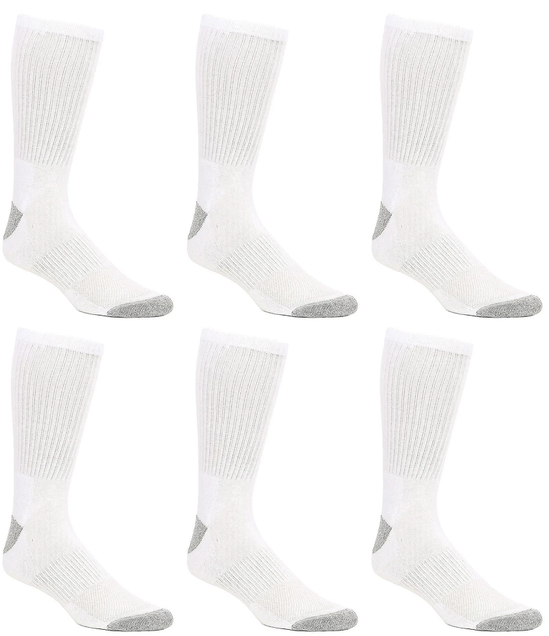 Gold Label Roundtree & Yorke Sport Performance Crew Athletic Socks 6-Pack