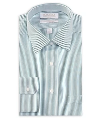Gold Label Roundtree & Yorke Big & Tall Full Fit Non-Iron Button Collar Stripe Poplin Dress Shirt