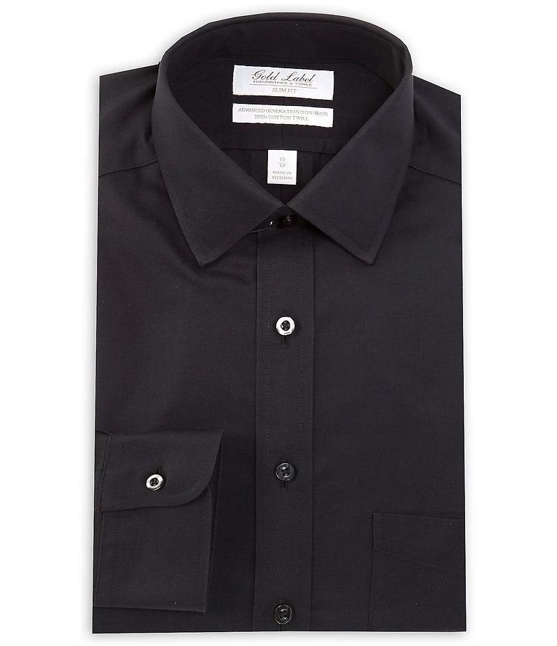 Gold Label Roundtree & Yorke Tall Non-Iron Solid Spread Collar Dress Shirt