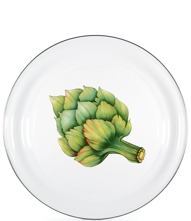 Golden Rabbit Enamelware Green Fresh Produce Large Tray