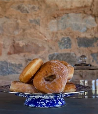 Golden Rabbit Enamelware Swirl Cake Plate