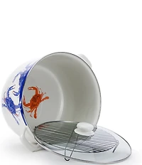 Golden Rabbit Enamelware Blue Crab 18-Quart Stock Pot
