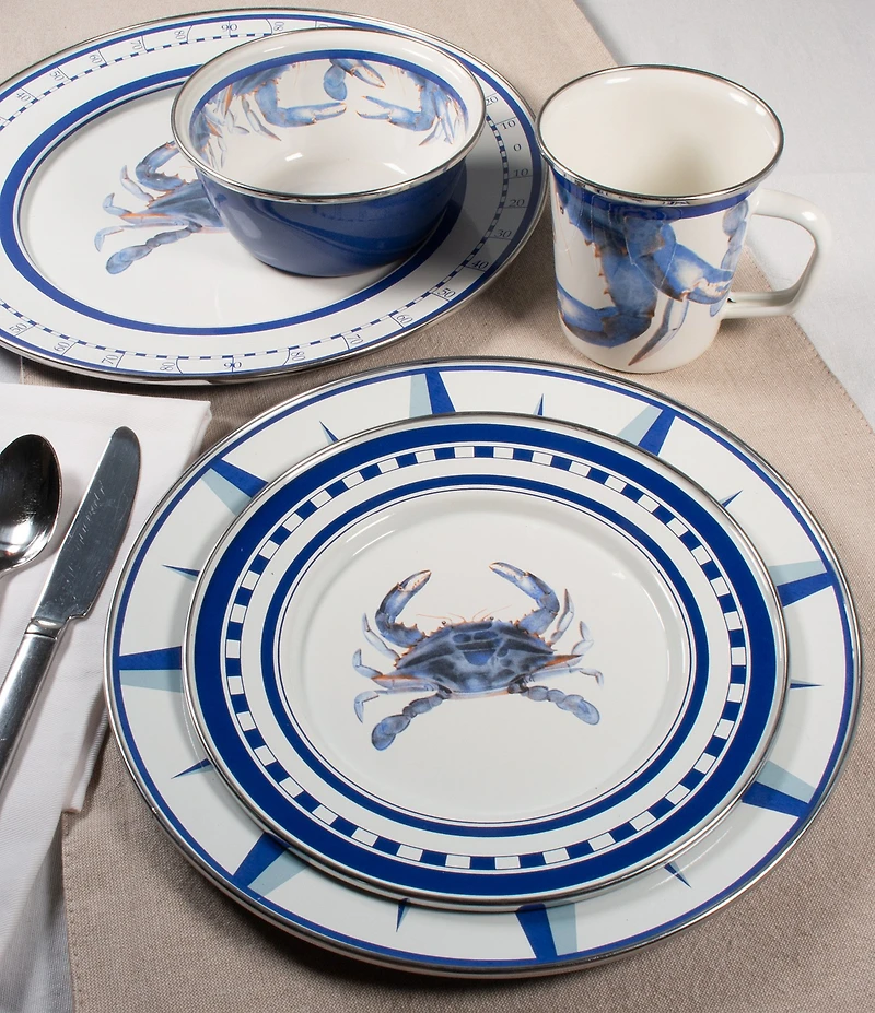 Golden Rabbit Enamelware Blue Crab 18-Quart Stock Pot