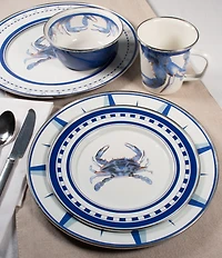 Golden Rabbit Enamelware Blue Crab 18-Quart Stock Pot