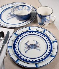 Golden Rabbit Enamelware Blue Crab Collection Large Tray