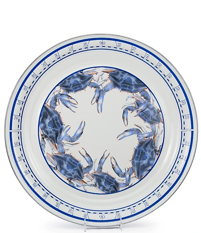 Golden Rabbit Enamelware Blue Crab Collection Large Tray
