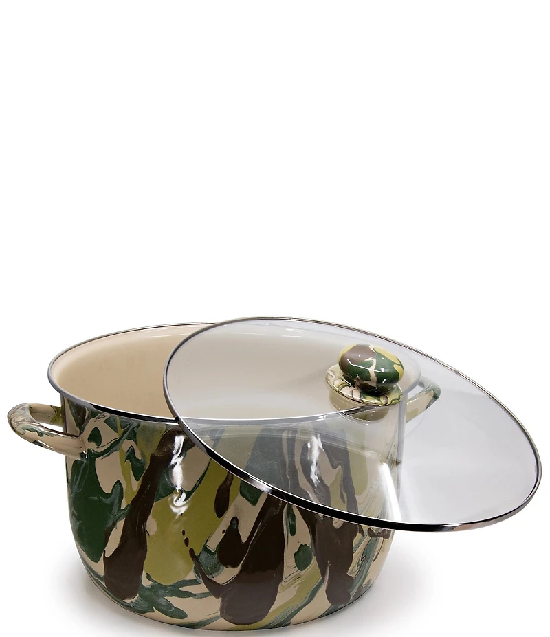 Golden Rabbit Enamelware Camouflage 18-Quart Stock Pot