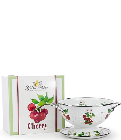 Golden Rabbit Enamelware Cherry Colander Giftbox Set