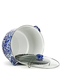 Golden Rabbit Enamelware Cobalt Swirl 18-Quart Stock Pot