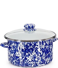 Golden Rabbit Enamelware Cobalt Swirl 6-Quart Stock Pot