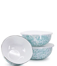 Golden Rabbit Enamelware Swirl Mixing Bowls, Set of 3