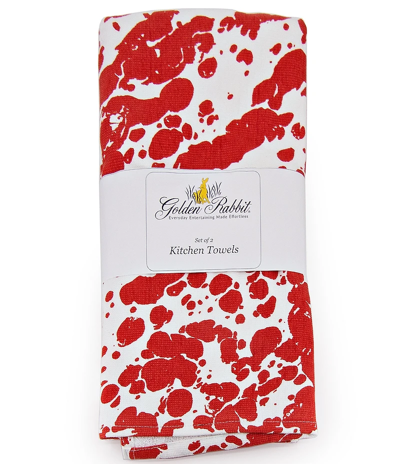 Golden Rabbit Cotton Swirl Kitchen Towels, Set of 2