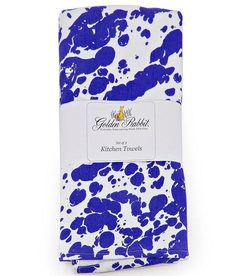 Golden Rabbit Cotton Swirl Kitchen Towels, Set of 2