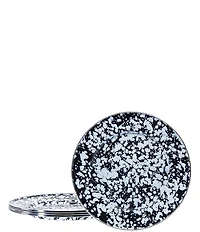 Golden Rabbit Enamelware Swirl Dinner Plates, Set of 4