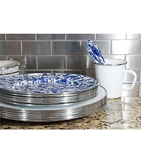 Golden Rabbit Enamelware Swirl Dinner Plates, Set of 4