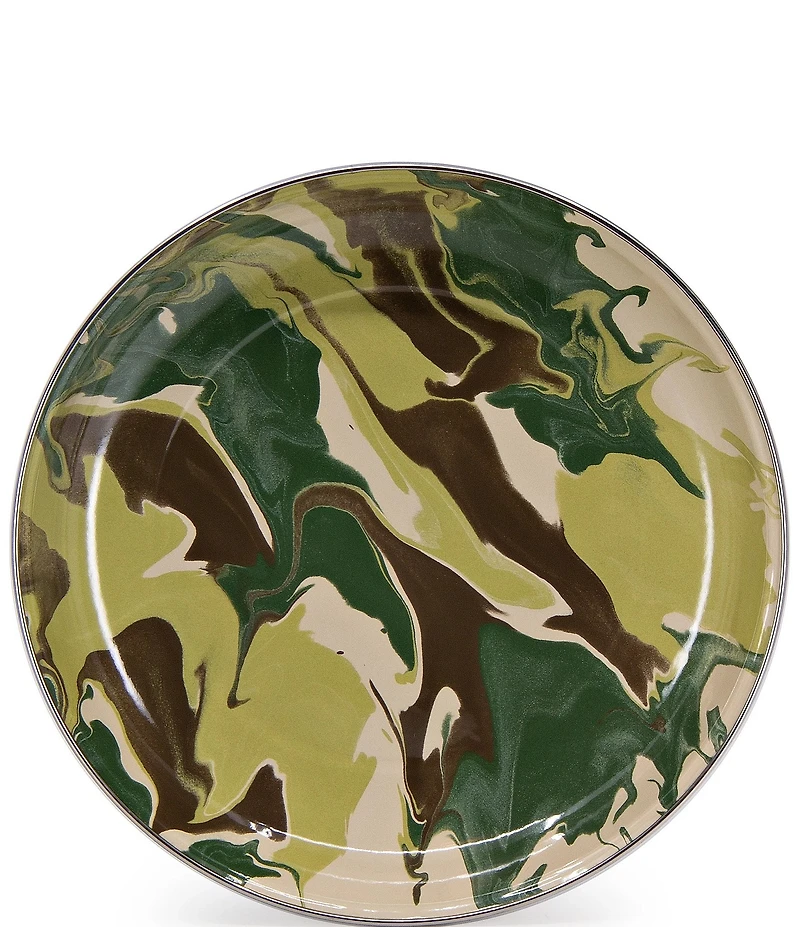 Golden Rabbit Enamelware Camouflage Pasta Plates, Set of 4