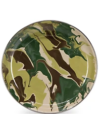 Golden Rabbit Enamelware Camouflage Pasta Plates, Set of 4