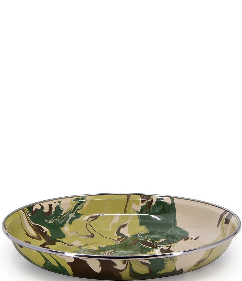 Golden Rabbit Enamelware Camouflage Pasta Plates, Set of 4