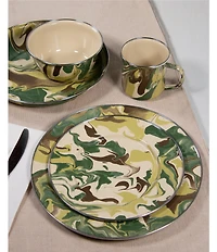 Golden Rabbit Enamelware Camouflage Sandwich Plates, Set of 4