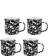 Golden Rabbit Enamelware Swirl Mugs, Set of 4