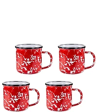 Golden Rabbit Enamelware Swirl Mugs, Set of 4