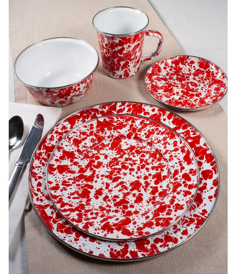 Golden Rabbit Enamelware Swirl Pasta Plates, Set of 4