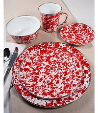Golden Rabbit Enamelware Swirl Pasta Plates, Set of 4