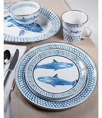 Golden Rabbit Enamelware Fish Camp Salad Bowls, Set of 4