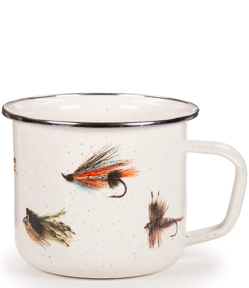 Golden Rabbit Enamelware Flying Fish Grande Mugs, Set of 4
