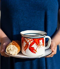 Golden Rabbit Enamelware Lobster Grande Mugs, Set of 4