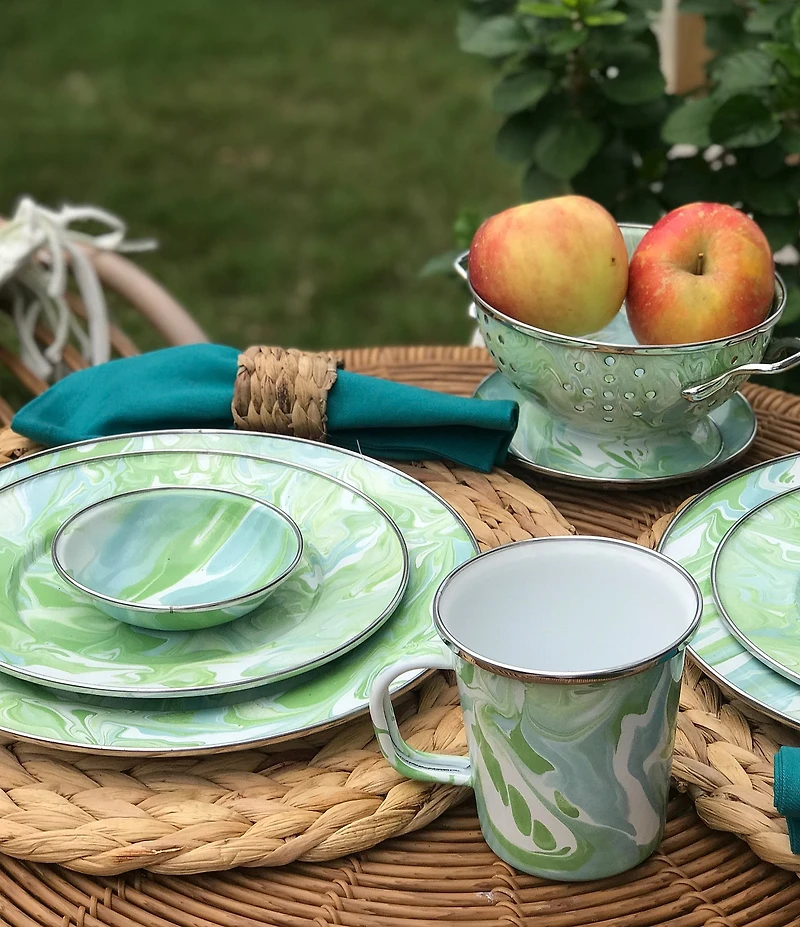 Golden Rabbit Enamelware Modern Monet Latte Mugs, Set of 4
