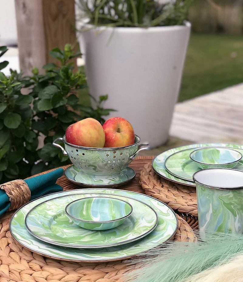 Golden Rabbit Enamelware Modern Monet Latte Mugs, Set of 4