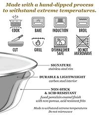 Golden Rabbit Enamelware Modern Monet Pasta Plates, Set of 4