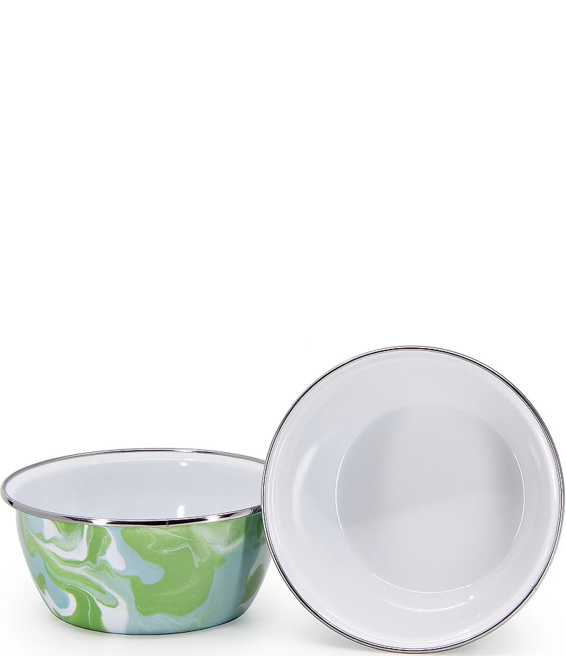 Golden Rabbit Enamelware Modern Monet Salad Bowls, Set of 4