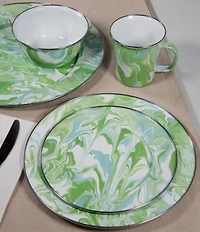 Golden Rabbit Enamelware Modern Monet Salad Bowls, Set of 4