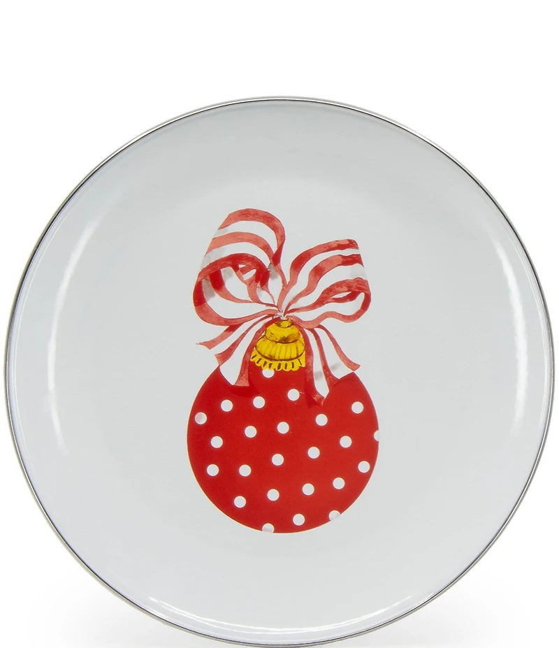 Golden Rabbit Enamelware Ornament Chargers, Set of 2