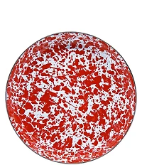 Golden Rabbit Enamelware Red Swirl Pasta Plates, Set of 4