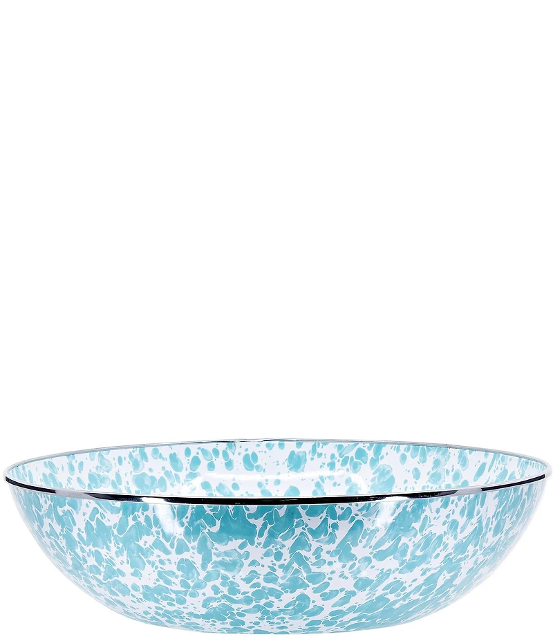 Golden Rabbit Enamelware Sea Glass Swirl Catering Bowl