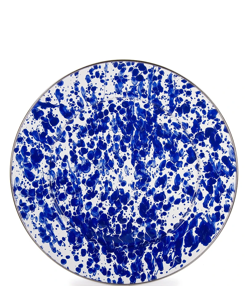 Golden Rabbit Enamelware Swirl Charger Plates, Set of 2