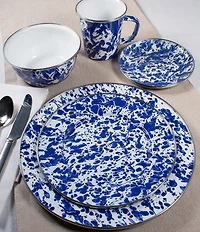 Golden Rabbit Enamelware Swirl Charger Plates, Set of 2