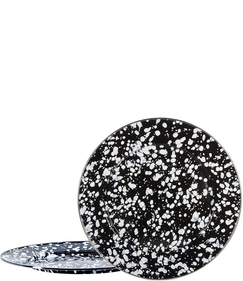 Golden Rabbit Enamelware Swirl Charger Plates, Set of 2